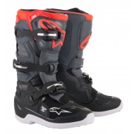 ALPINESTARS YOUTH TECH 7S BOOTS BLACK / DARK GRAY / RED FLUO COLOUR  #STOCKCLEARANCE