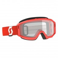SCOTT PRIMAL CLEAR GOGGLE COLOUR RED - CLEAR LENS