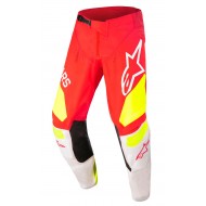 ALPINESTARS YOUTH RACER FACTORY PANTS 2022 COLOUR RED FLUO / WHITE / YELLOW FLUO