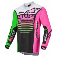 ALPINESTARS YOUTH RACER COMPASS JERSEY COLOUR BLACK / GREEN NEON / PINK FLUO
