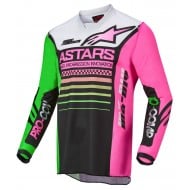ALPINESTARS YOUTH RACER COMPASS JERSEY 2022 COLOUR BLACK / GREEN NEON / PINK FLUO