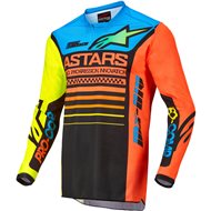 ALPINESTARS YOUTH KIDS RACER COMPASS JERSEY COLOUR BLACK / YELLOW FLUO / CORAL