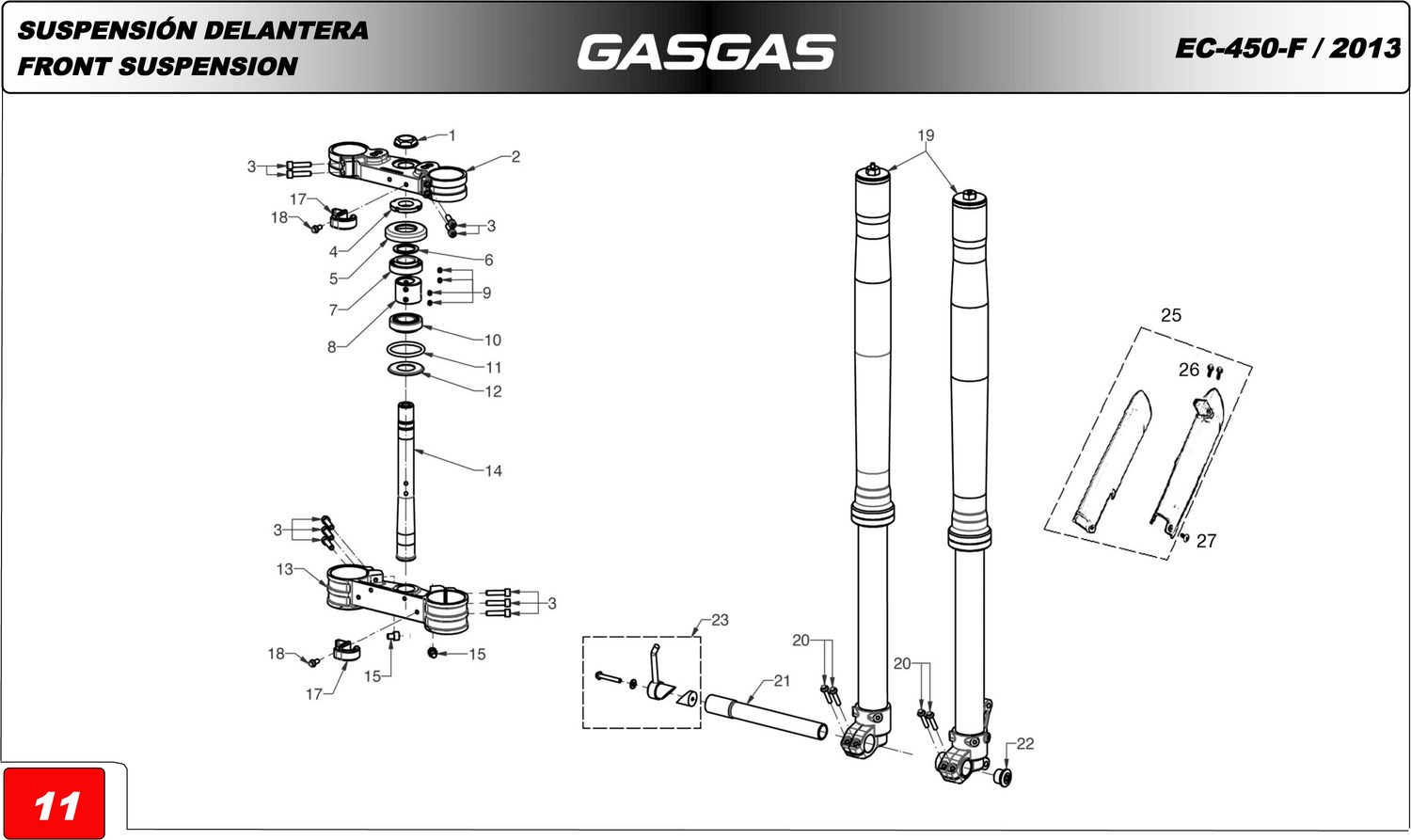 SUSPENSIÓN DELANTERA GAS GAS EC-450-F-CERVANTES 2013